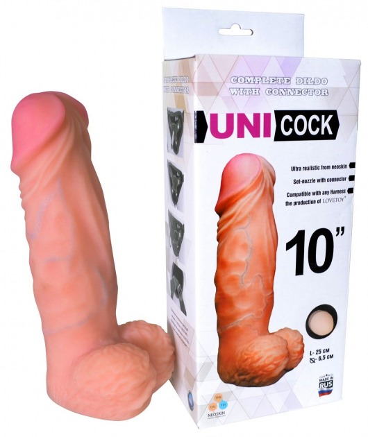 Фаллическая насадка Харнесс UNICOCK 10  - 25 см. - LOVETOY (А-Полимер) - купить с доставкой в Омске
