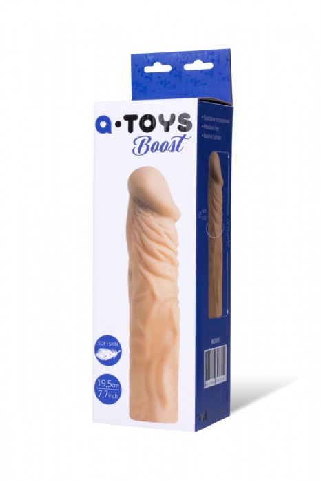 Насадка с ярко выраженной головкой и рельефным стволом - 19 см. - A-toys - в Омске купить с доставкой