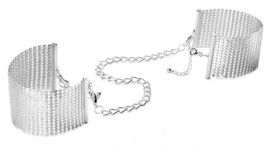 Серебристые наручники-браслеты Desir Metallique Handcuffs - Bijoux Indiscrets - купить с доставкой в Омске
