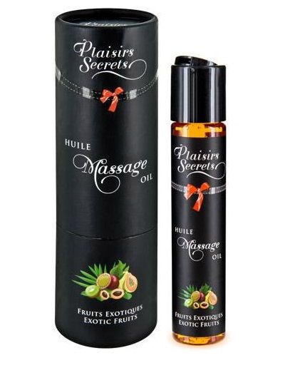 Массажное масло с ароматом экзотических фруктов Huile de Massage Gourmande Fruits Exotiques - 59 мл. - Plaisir Secret - купить с доставкой в Омске