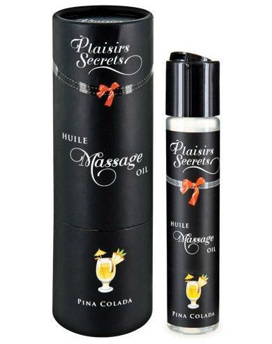 Массажное масло с ароматом пина колады Huile de Massage Gourmande Pina Colada - 59 мл. - Plaisir Secret - купить с доставкой в Омске