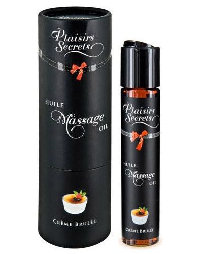 Массажное масло с ароматом крем брюле Huile de Massage Gourmande Creme Brulée - 59 мл. - Plaisir Secret - купить с доставкой в Омске