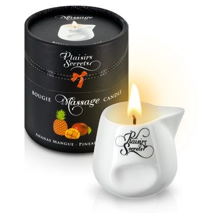 Массажная свеча с ароматом манго и ананаса Bougie de Massage Ananas Mangue - 80 мл. - Plaisir Secret - купить с доставкой в Омске