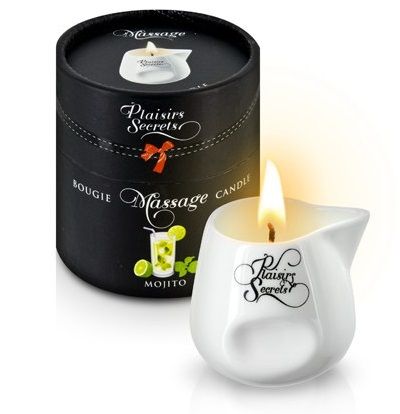 Массажная свеча с ароматом мохито Bougie de Massage Mojito - 80 мл. - Plaisir Secret - купить с доставкой в Омске