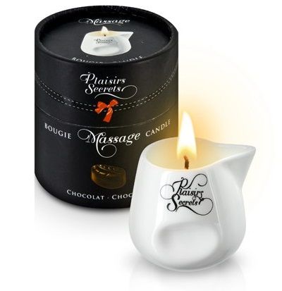Массажная свеча с ароматом шоколада Bougie de Massage Gourmande Chocolat - 80 мл. - Plaisir Secret - купить с доставкой в Омске