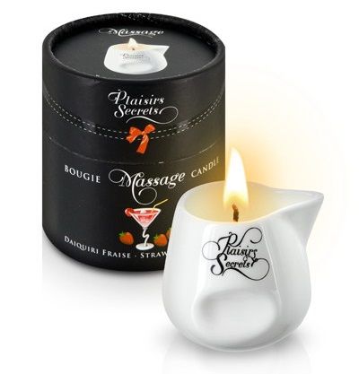 Массажная свеча с ароматом клубничного дайкири Bougie de Massage Daikiri Fraise - 80 мл. - Plaisir Secret - купить с доставкой в Омске