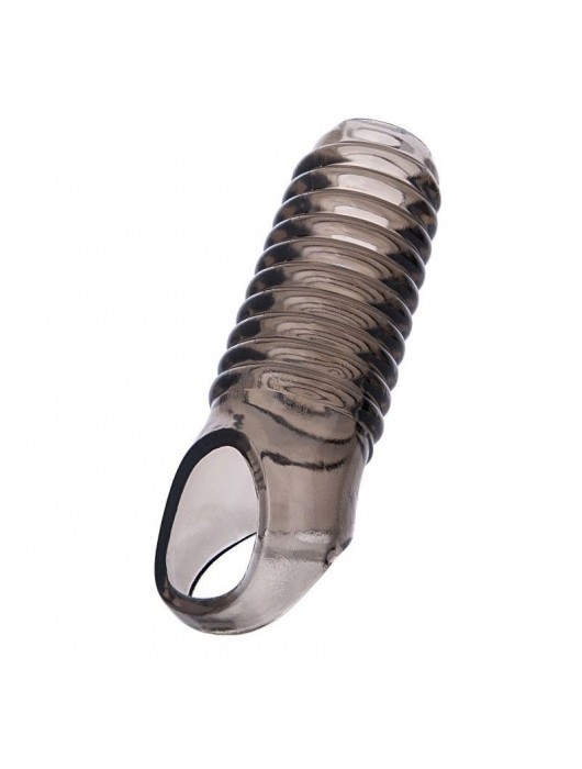 Дымчатая насадка с рёбрышками и подхватом мошонки ToyFa XLover - 12,5 см. - ToyFa - в Омске купить с доставкой