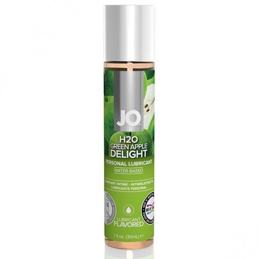 Смазка с ароматом яблока JO Flavored  Green Apple H2O - 30 мл. - System JO - купить с доставкой в Омске