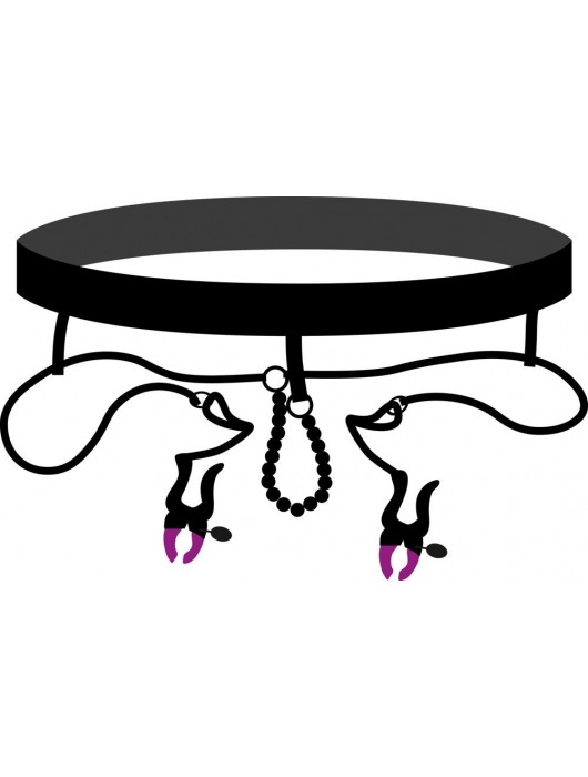 Трусики с зажимами для половых губ и бусинками для массажа промежности - Orion - купить с доставкой в Омске