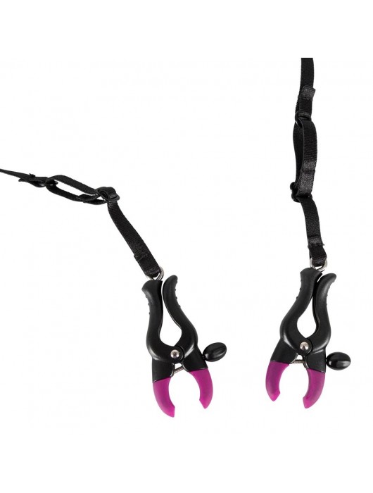 Трусики с зажимами для половых губ и бусинками для массажа промежности - Orion - купить с доставкой в Омске