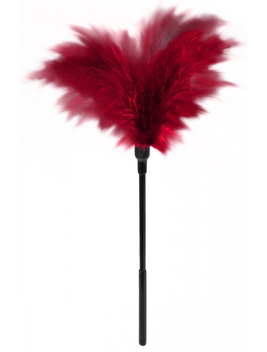 Пластиковая метелочка с красными пёрышками Small Feather Tickler - 32 см. - Blush Novelties - купить с доставкой в Омске