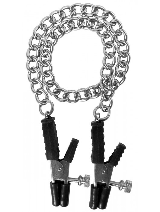Зажимы на соски Block Busters Nipple Clamps с цепью - Blush Novelties