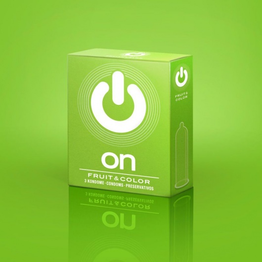Цветные ароматизированные презервативы ON) Fruit   Color - 3 шт. - ON) - купить с доставкой в Омске