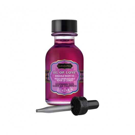 Масло для ласк с ароматом малины Oil of Love Raspberry Kiss - 22 мл. - Kama Sutra - купить с доставкой в Омске