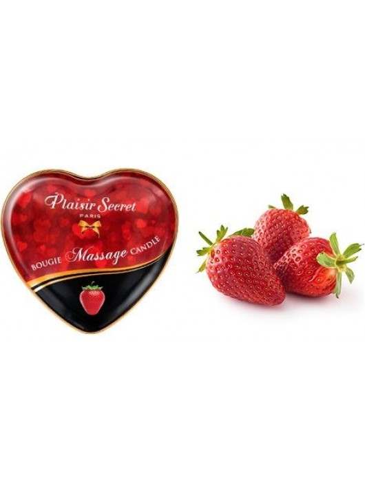 Массажная свеча с ароматом клубники Bougie Massage Candle - 35 мл. - Plaisir Secret - купить с доставкой в Омске