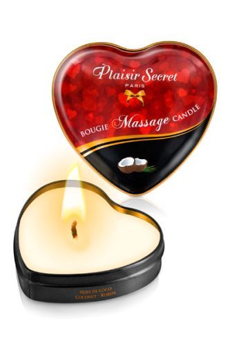 Массажная свеча с ароматом кокоса Bougie Massage Candle - 35 мл. - Plaisir Secret - купить с доставкой в Омске