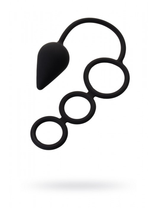 Тройное эрекционное кольцо с анальным хвостом Drop M-size - Erotist Adult Toys - в Омске купить с доставкой
