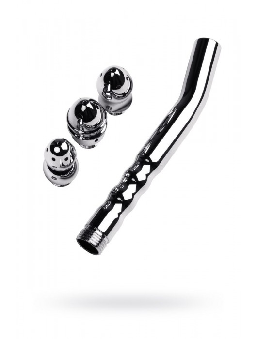 Металлический анальный душ с тремя насадками - ToyFa - купить с доставкой в Омске