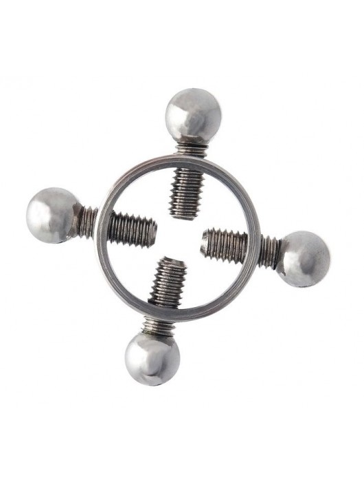 Серебристые зажимы для сосков на винтах - ToyFa - купить с доставкой в Омске
