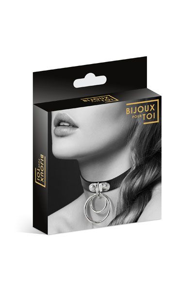 Черный чокер с двумя кольцами - Bijoux Pour Toi - купить с доставкой в Омске