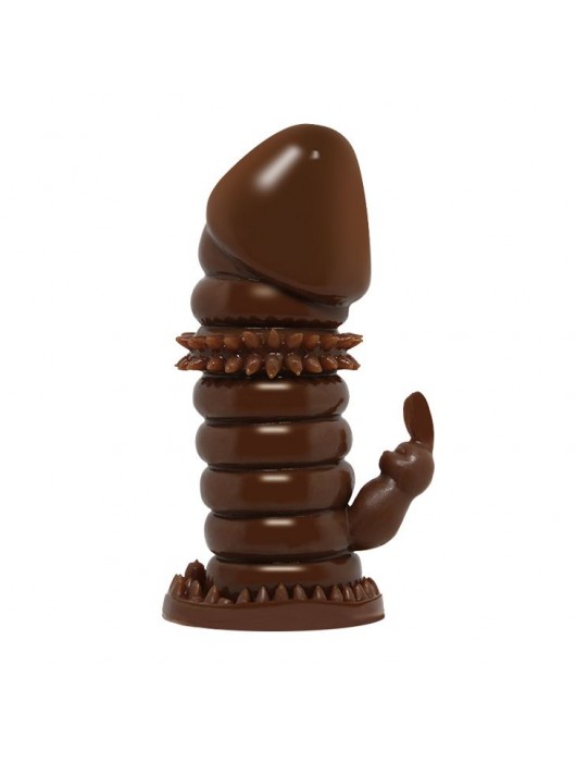 Коричневая стимулирующая насадка на пенис - 13 см. - Baile - в Омске купить с доставкой