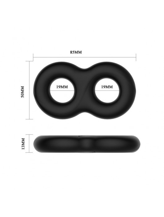 Двойное эластичное эрекционное кольцо Super Soft Silicon - Baile - в Омске купить с доставкой