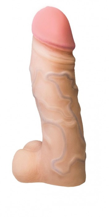 Реалистичная насадка с мошонкой REAL Standard - 15,5 см. - LOVETOY (А-Полимер) - купить с доставкой в Омске
