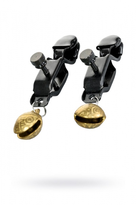 Черно-золотистые зажимы для сосков TOYFA Theatre - ToyFa - купить с доставкой в Омске