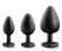 Набор черных анальных пробок с красным кристаллом-сердечком Bling Plugs Training Kit - Blush Novelties - купить с доставкой в Омске