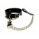 Черный ошейник с поводком из эко-кожи - БДСМ Арсенал - купить с доставкой в Омске