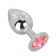 Большой стальной плаг с розовым кристаллом Pink Bubble Gum - 9,5 см. - Erotic Fantasy - купить с доставкой в Омске